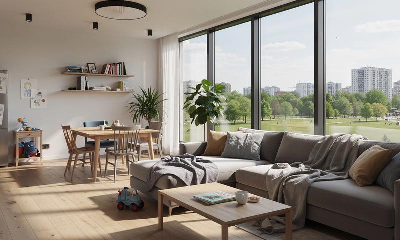 Spacious three-room apartment with park view in Obolon, Kyiv